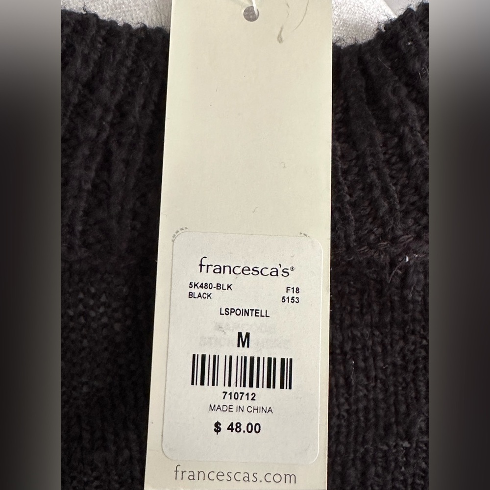 Francesca's Collections Alya Black Knit Sweater - Picture 2 of 4